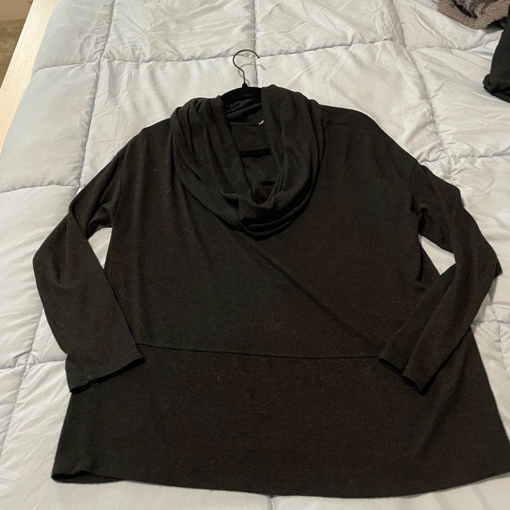 Caslon Black Cowl Neck Petite Sweater